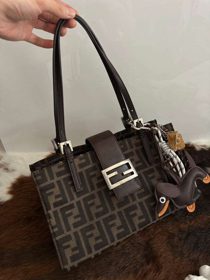 Fendi Zucca Canvas Silver Buckle Hobo 🤎 | Vintage Icon with Effortless Cool