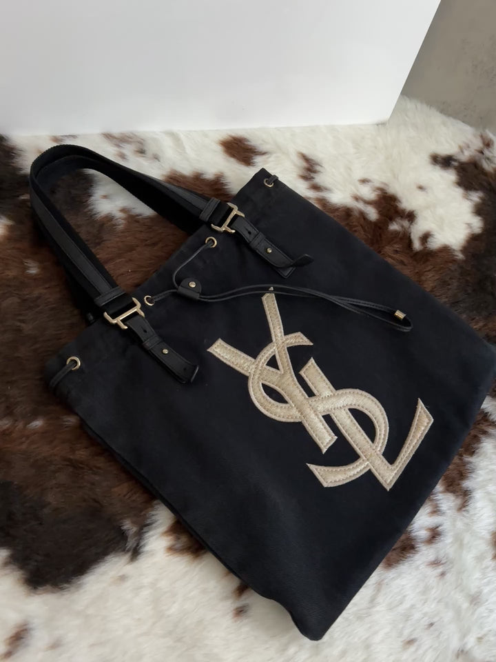 YSL Oversized Canvas Tote🖤 | Effortless Chic Meets Everyday Functionality