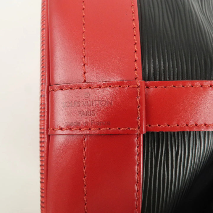 Louis Vuitton Epi Noe Shoulder Bag Noir Castilian Red M44017