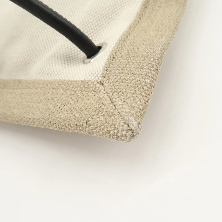 SAINT LAURENT Leather Canvas 2Way Bag Back Pack Natural 710272 Used