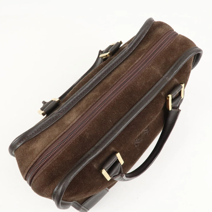 LOEWE Anagram Suede Leather Amazona 28 Hand Bag Brown