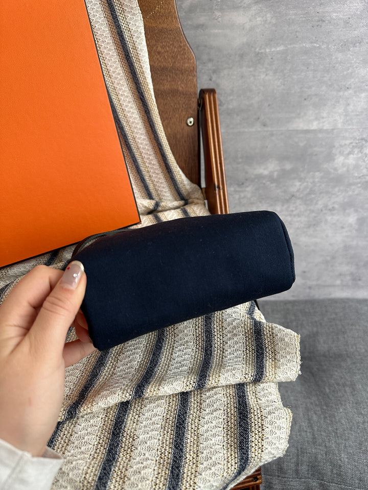 Hermès Mini Herbag Crossbody – Navy & Black ✨