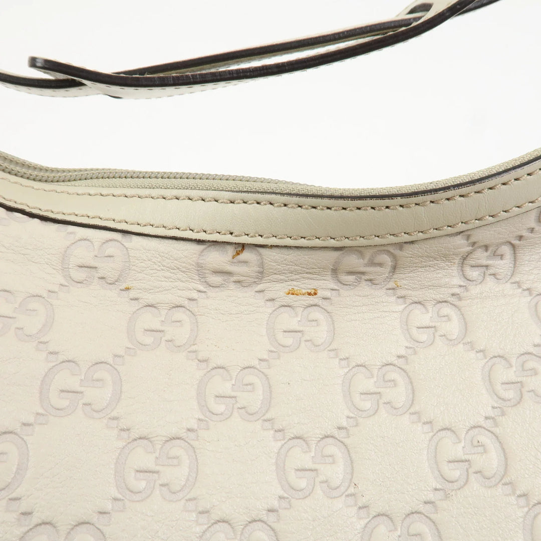 GUCCI Sherry Guccissima Leather Shoulder Bag Ivory 293596