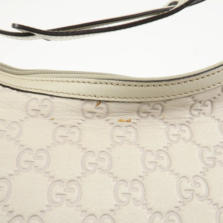 GUCCI Sherry Guccissima Leather Shoulder Bag Ivory 293596