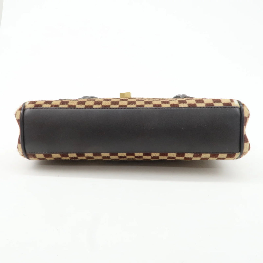 Louis Vuitton Damier Sauvage Lion Hand Bag Beige Brown M92131 Used