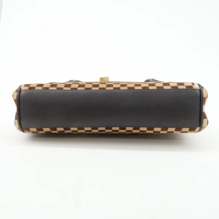 Louis Vuitton Damier Sauvage Lion Hand Bag Beige Brown M92131 Used