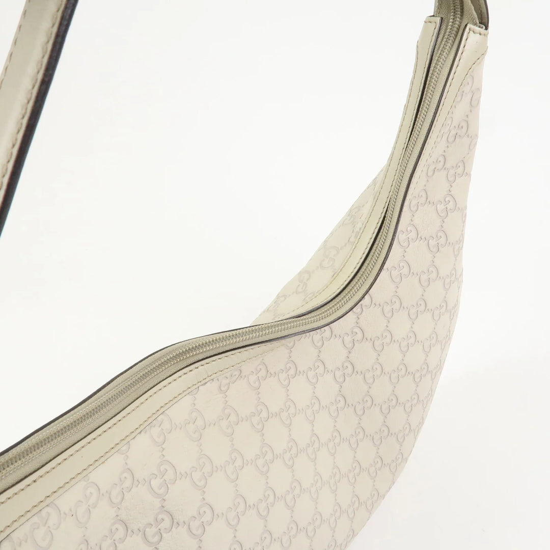 GUCCI Sherry Guccissima Leather Shoulder Bag Ivory 293596