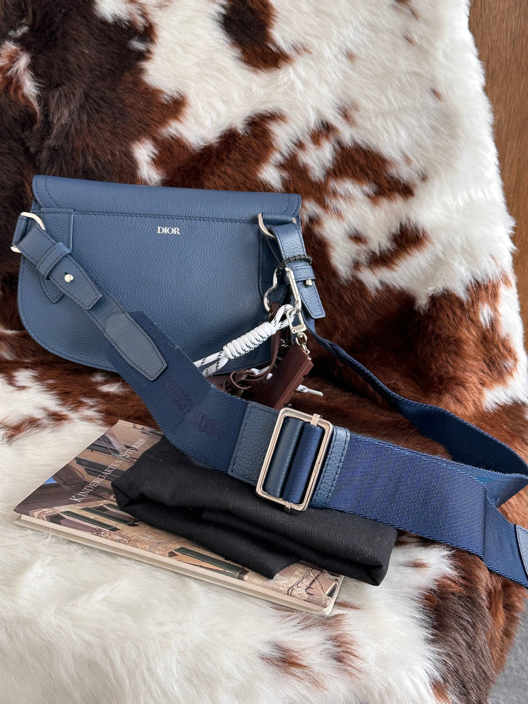 Dior Saddle Leather Camera Bag 💙✨｜Iconic Saddle Silhouette・Full Set Included・Modern Minimal D
