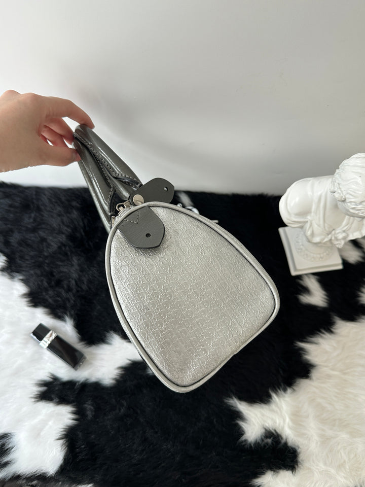 Dior Mini Boston Bag 🩶✨｜Nano Size・Silver Monogram・Rare Color