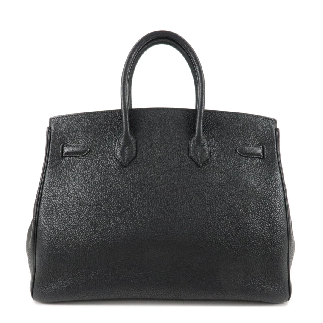 Hermes Togo Birkin 35 H Stamped Hand Bag Black Gold HDW Used