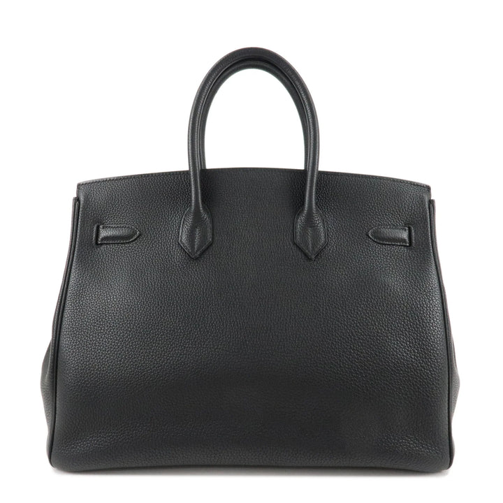 Hermes Togo Birkin 35 H Stamped Hand Bag Black Gold HDW Used