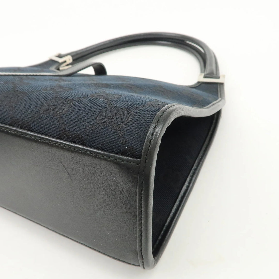 GUCCI Jackie GG Canvas Leather Shoulder Bag Hand Bag Black 002.1068