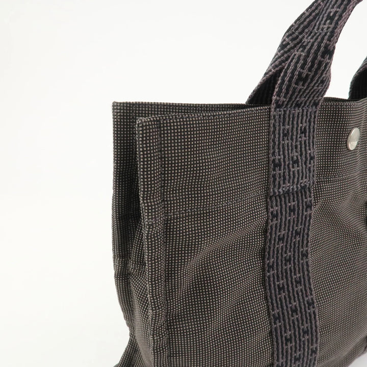 Hermes Herline PM Nylon Canvas Tote Bag Hand Bag Black