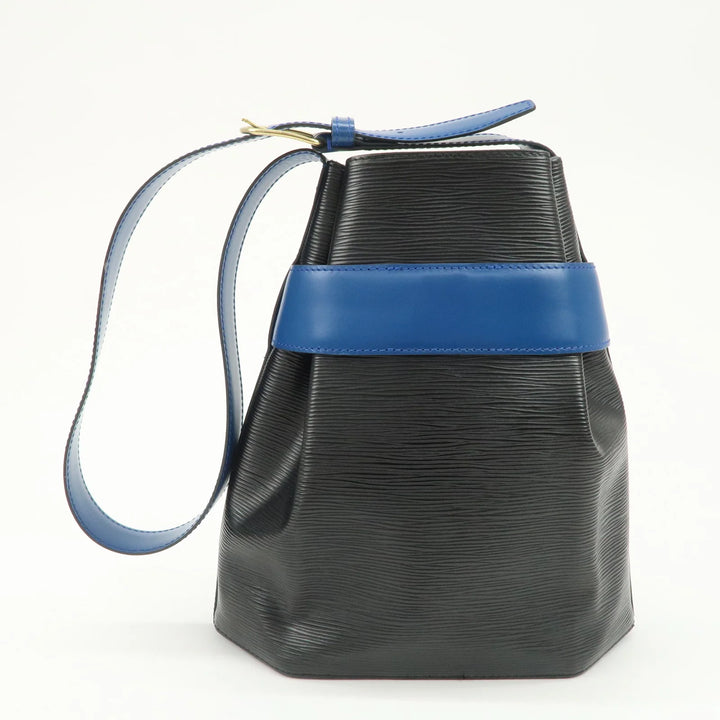 Louis Vuitton Epi Leather Sac de Paul Shoulder Bag Noir Tredo Blue