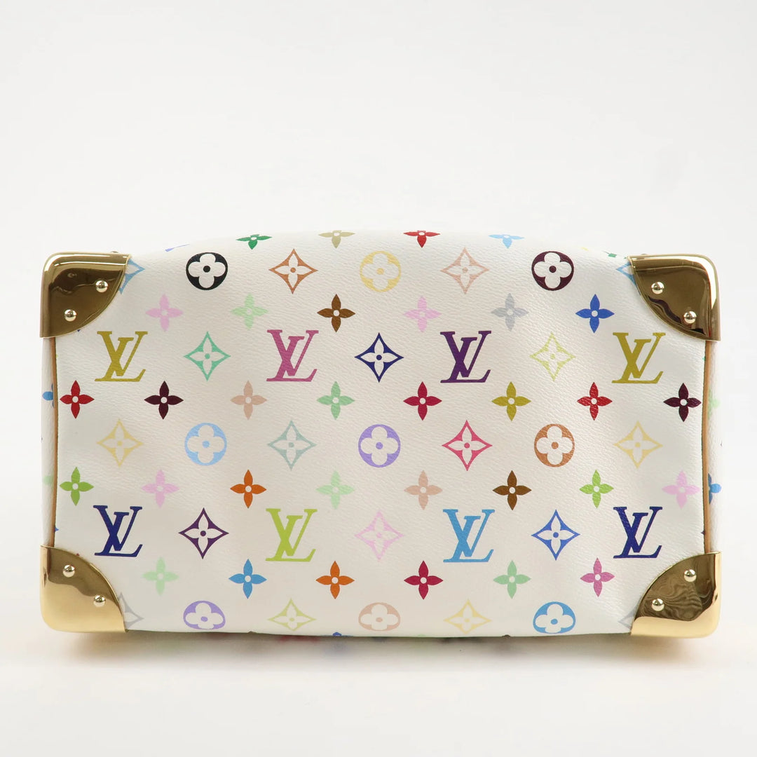 Louis Vuitton Monogram Multicolor Speedy 30 Hand Bag Blanc M92643 Used