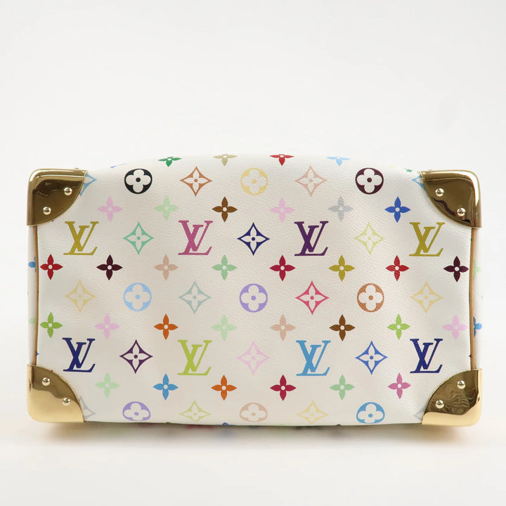 Louis Vuitton Monogram Multicolor Speedy 30 Hand Bag Blanc M92643 Used