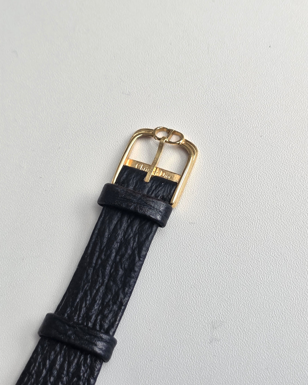 Christian Dior Round Dial Watch 🖤✨｜Minimal Black Dial × Gold Coil Lugs × Classic Parisian Elegance