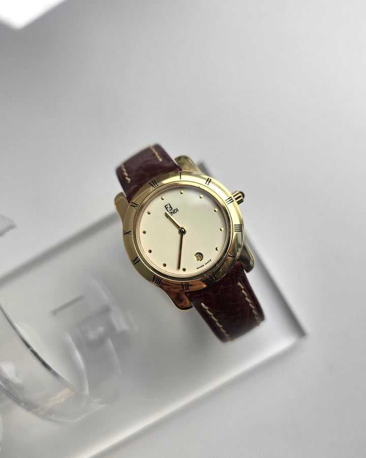Fendi Roman Bezel Watch 🤎✨｜Classic Roman Numeral Bezel × Cream Dial × Timeless Vintage Style