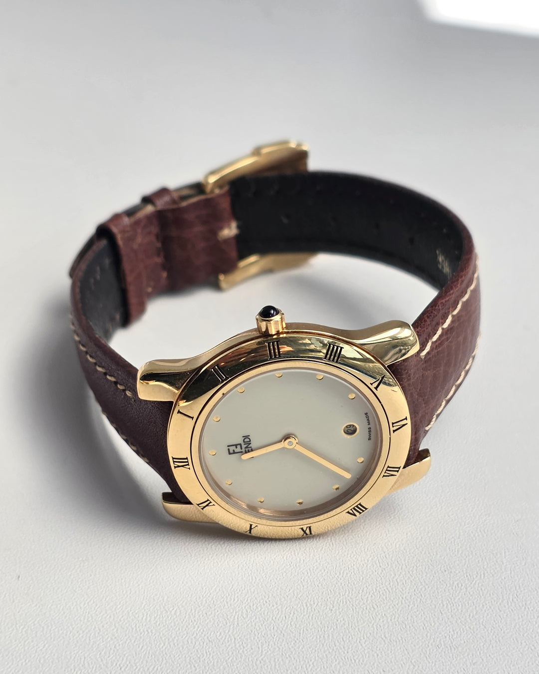 Fendi Roman Bezel Watch 🤎✨｜Classic Roman Numeral Bezel × Cream Dial × Timeless Vintage Style