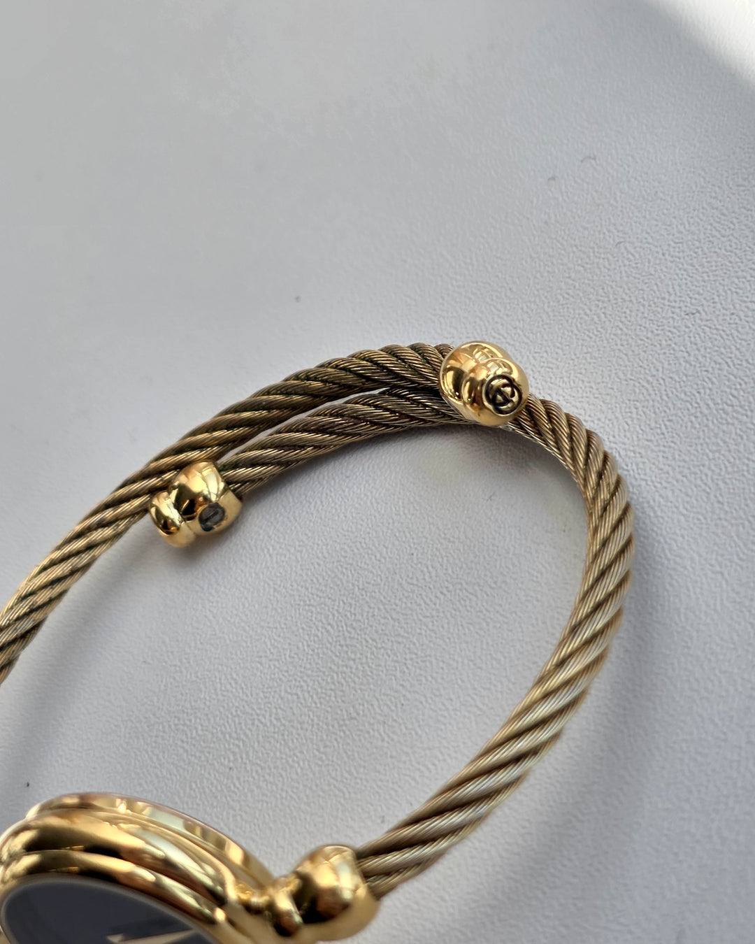 Gucci Rope Bangle Watch 🖤✨｜Minimal Black Dial × Twisted Rope Bracelet × Elegant Vintage Style