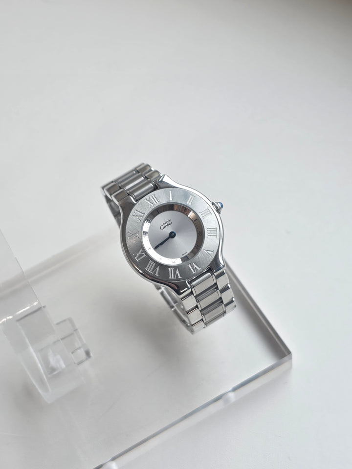 Cartier Must 21 Watch ✨｜Engraved Roman Bezel × Classic Round Case × Iconic Cartier Design