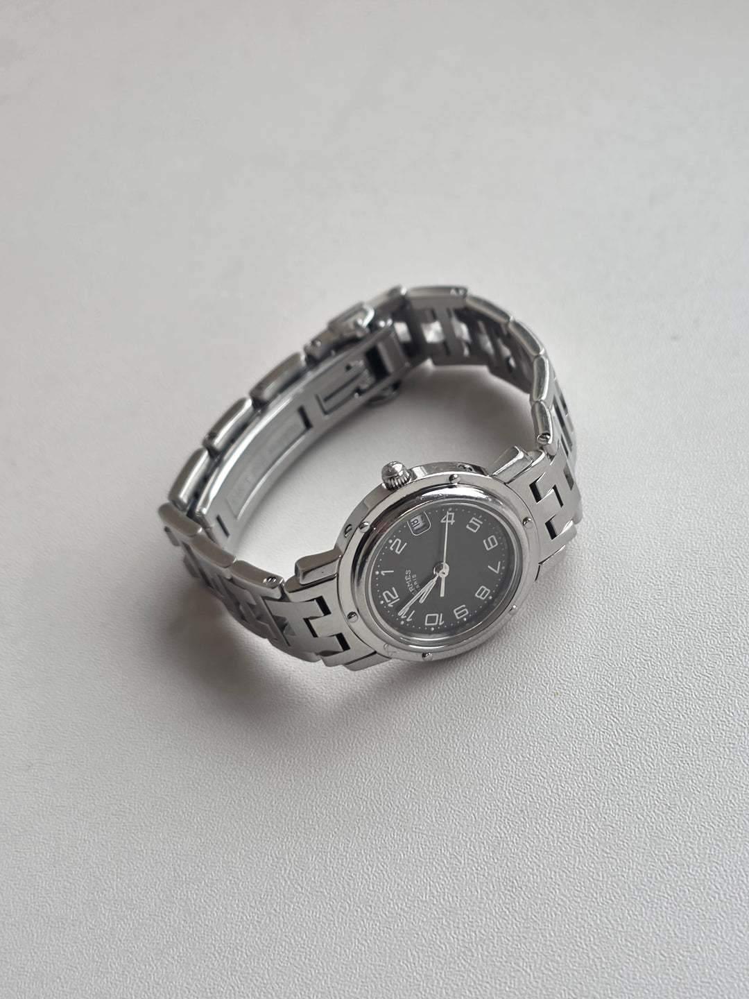 Hermès Clipper Watch ✨｜Sporty Round Case × Arabic Numeral Dial × Iconic H-Link Bracelet