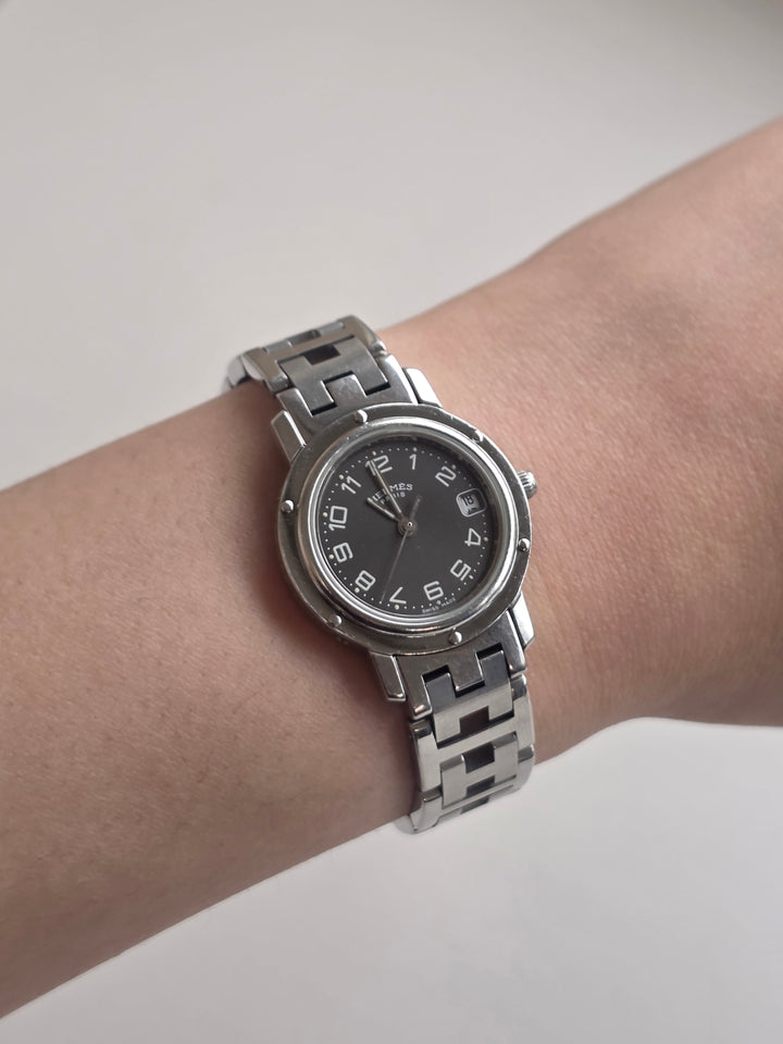 Hermès Clipper Watch ✨｜Sporty Round Case × Arabic Numeral Dial × Iconic H-Link Bracelet