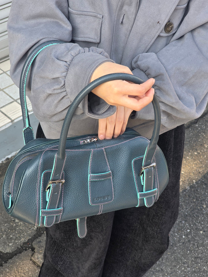 LOEWE UFO Shoulder Bag 🩵💜｜Contrast Stitching × Rare Colorway × Adjustable Shoulder Carry
