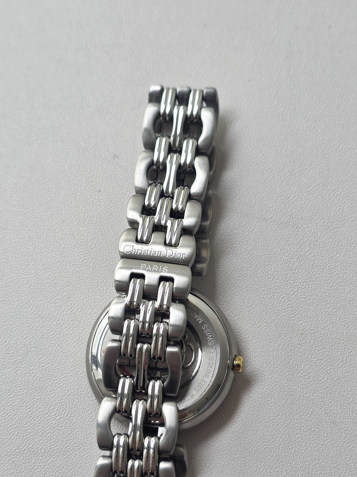 Christian Dior Two-Tone Bracelet Watch ✨｜Sunburst Dial × Date Display × Elegant Vintage Design