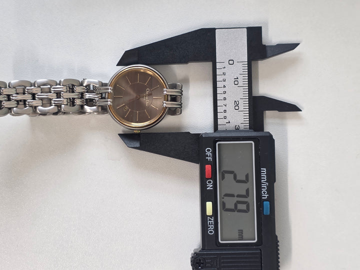Christian Dior Two-Tone Bracelet Watch ✨｜Sunburst Dial × Date Display × Elegant Vintage Design