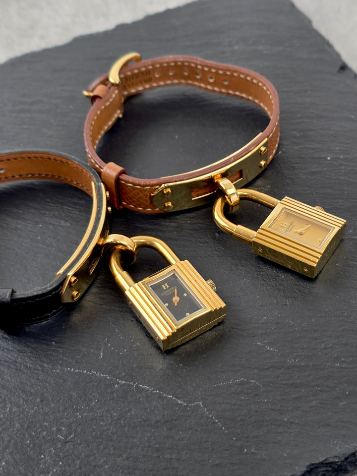 Hermès Kelly Watch ✨｜Iconic Padlock Design × Black Dial × Classic Leather Strap