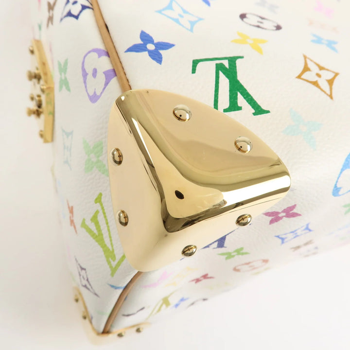 Louis Vuitton Monogram Multicolor Speedy 30 Hand Bag Blanc M92643 Used