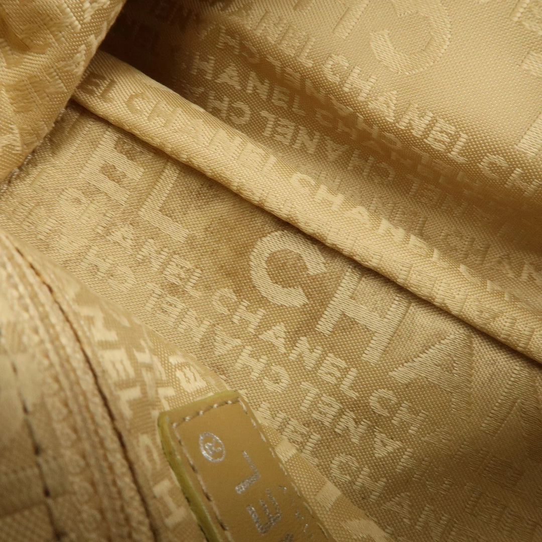 CHANEL Leather Mini Boston Bag Hand Bag Tassel Ivory A23050