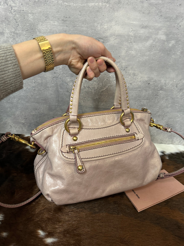 Miu Miu “Motor Bag” Small Size 💗✨ | With Original Strap & Crystal Heart Charm