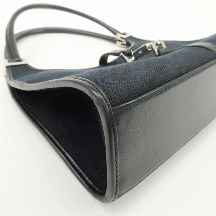 GUCCI Jackie GG Canvas Leather Shoulder Bag Hand Bag Black 002.1068