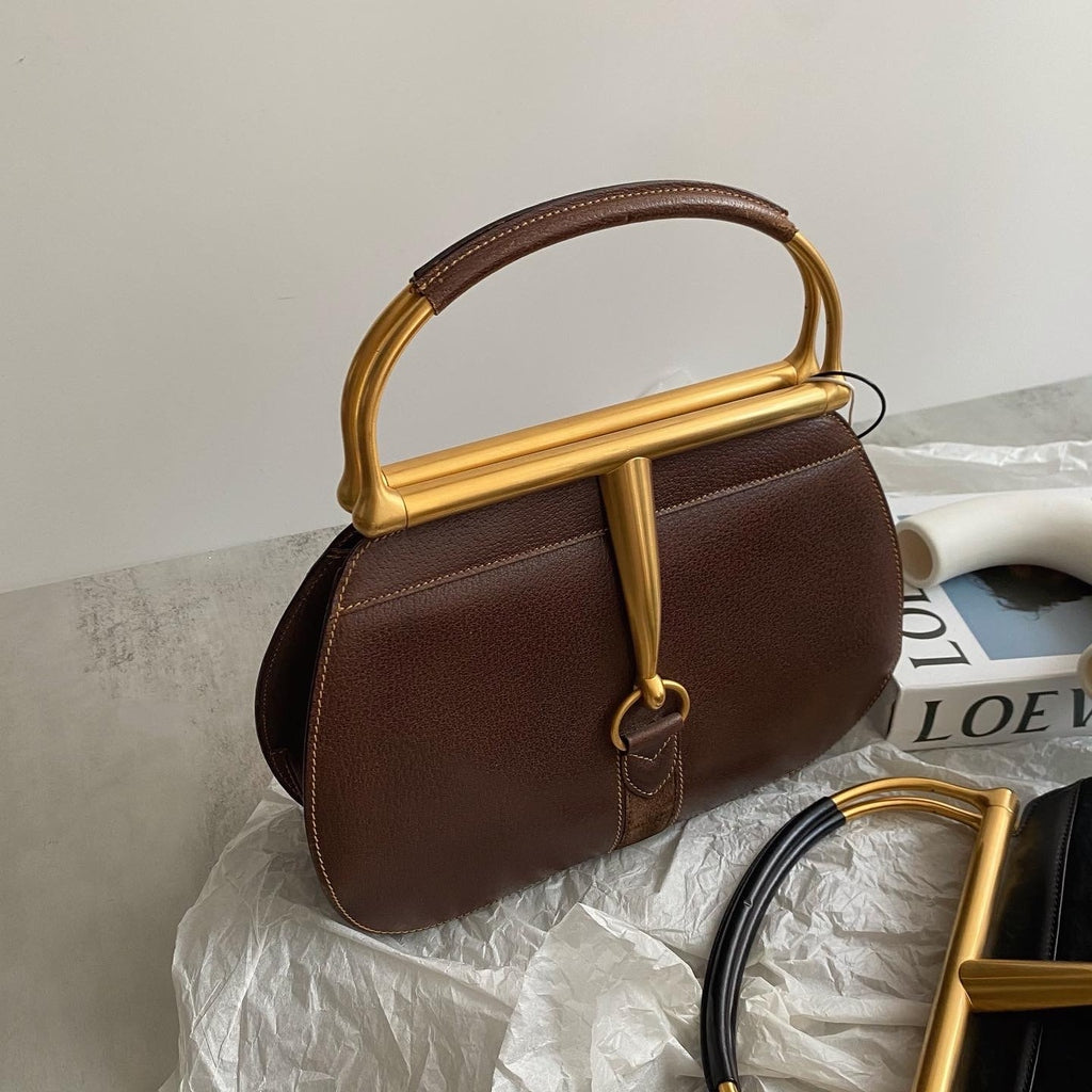 GUCCI Museum Horsebit Handbag in Chocolate Brown｜Rare Museum Edition × Timeless Equestrian Chic 🍷