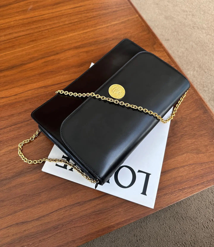 CELINE Black & Gold “Globe Coin” Clasp Bag｜2-in-1 Vintage Elegance ✨🤍