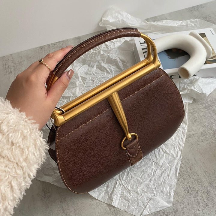 GUCCI Museum Horsebit Handbag in Chocolate Brown｜Rare Museum Edition × Timeless Equestrian Chic 🍷