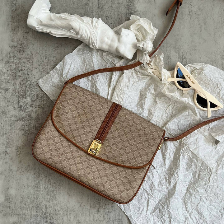 CELINE Monogram Crossbody Bag（Beige）｜Effortless Vintage Charm 🤎✨