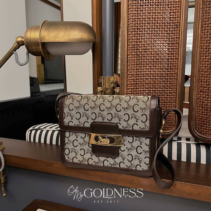 CELINE Monogram Carriage Buckle Shoulder Bag with Wallet｜Vintage Sophistication × Matching Set Charm 🤎✨