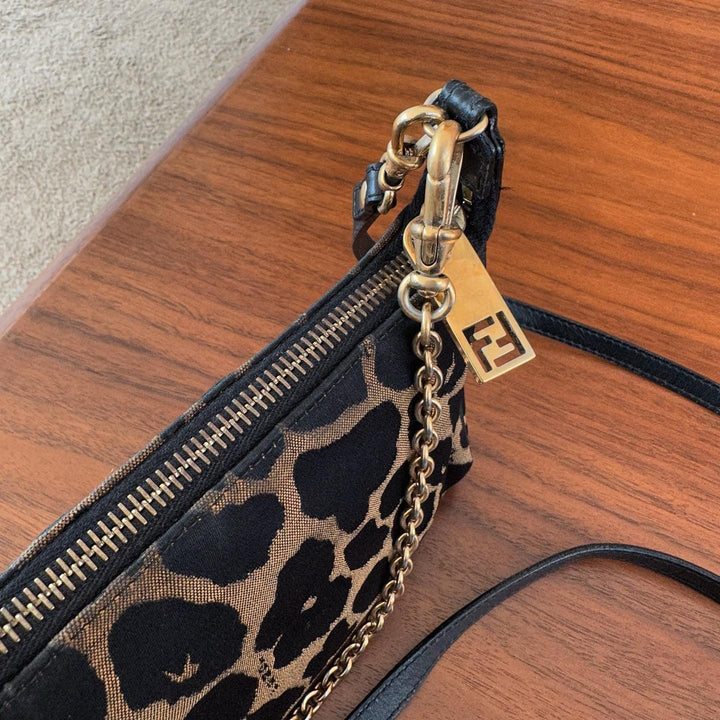 FENDI Leopard Print Chain Shoulder Bag（with Original Leather Strap）｜Rare Elegance × Fierce Charm 🐆✨