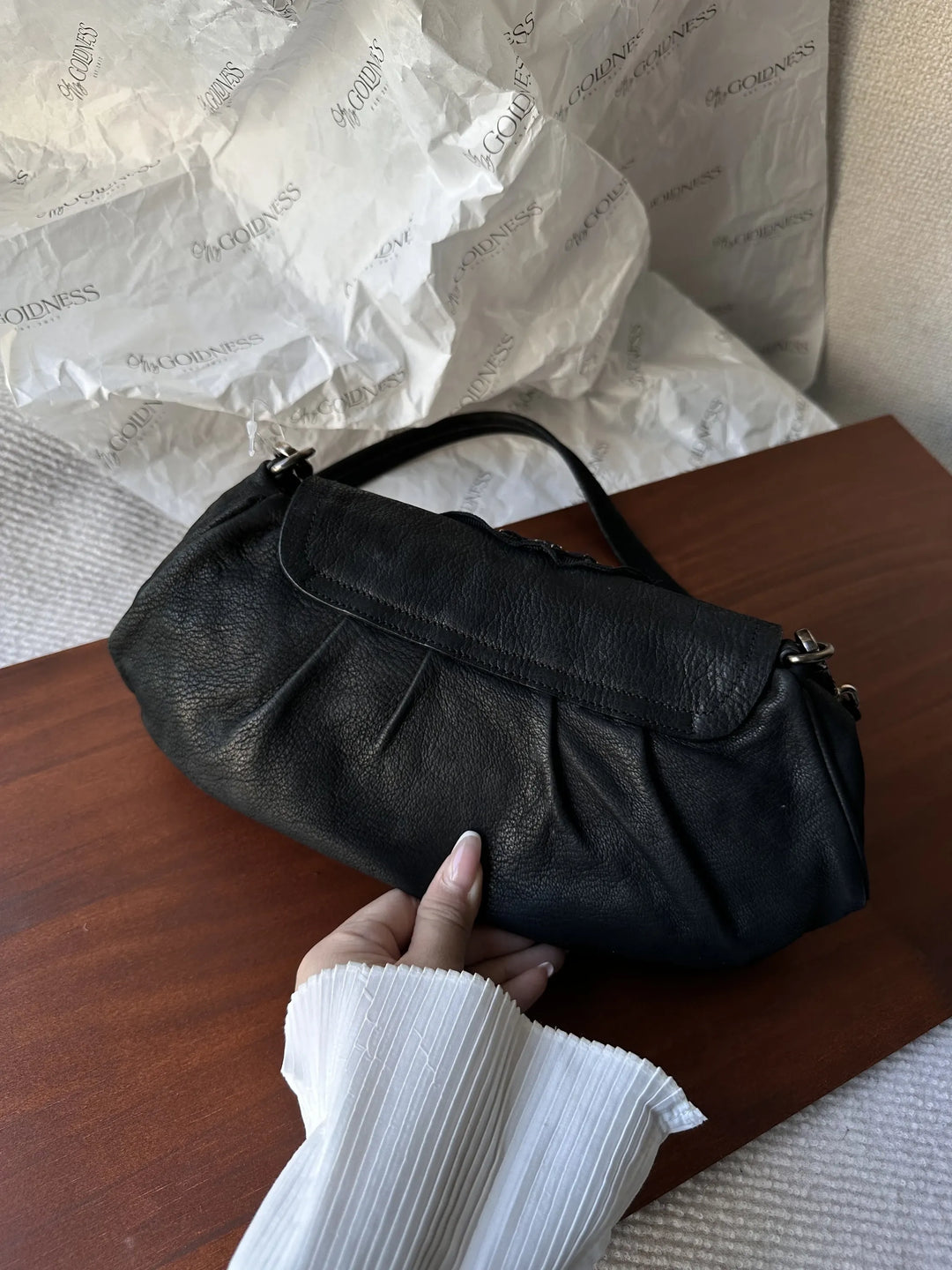PRADA Special Edition Black Crystal Hobo｜Swarovski-Embellished Buckle × Matte Black Calfskin 🖤✨