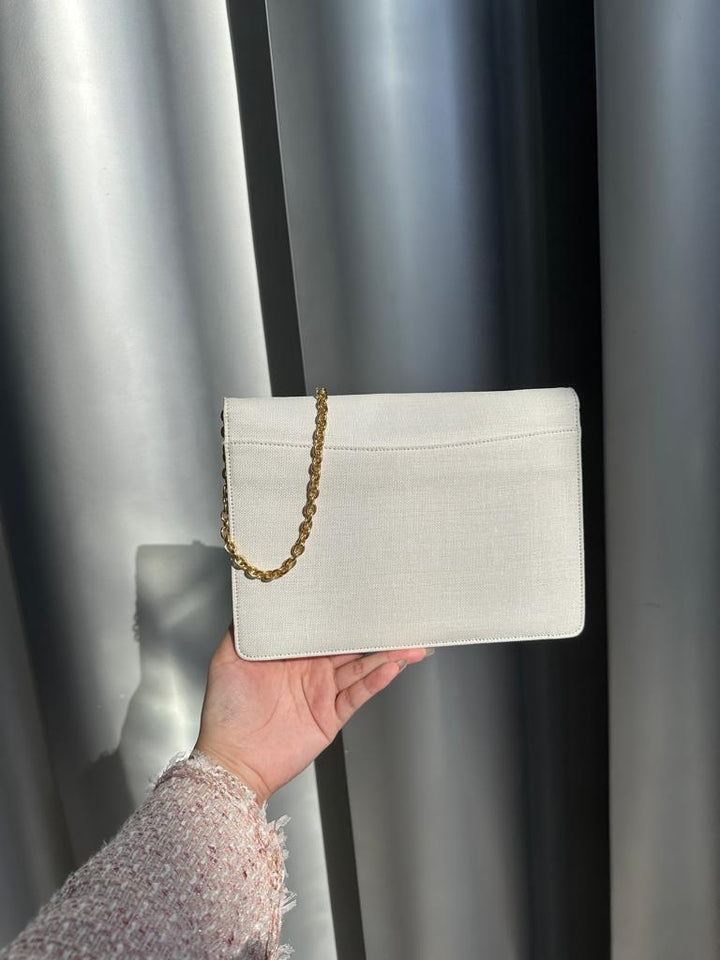 CELINE White Denim “Globe Coin” Bag｜Ultra-Rare Triple-Style Vintage Find ✨🤍