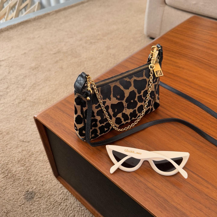 FENDI Leopard Print Chain Shoulder Bag（with Original Leather Strap）｜Rare Elegance × Fierce Charm 🐆✨