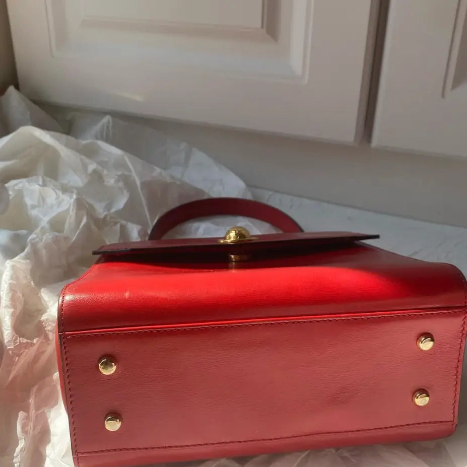 CELINE Mini Kelly Box Leather “Planet” Bag｜Charming Vintage Red 💫