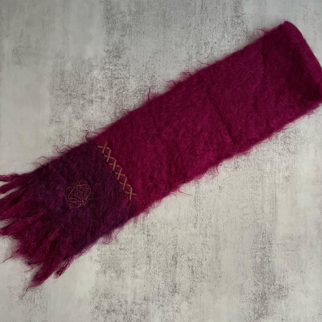 LOEWE Mohair Scarf in Purple & Chocolate｜Soft & Cozy Winter Essential 💜🤎 Luxuriously Warm