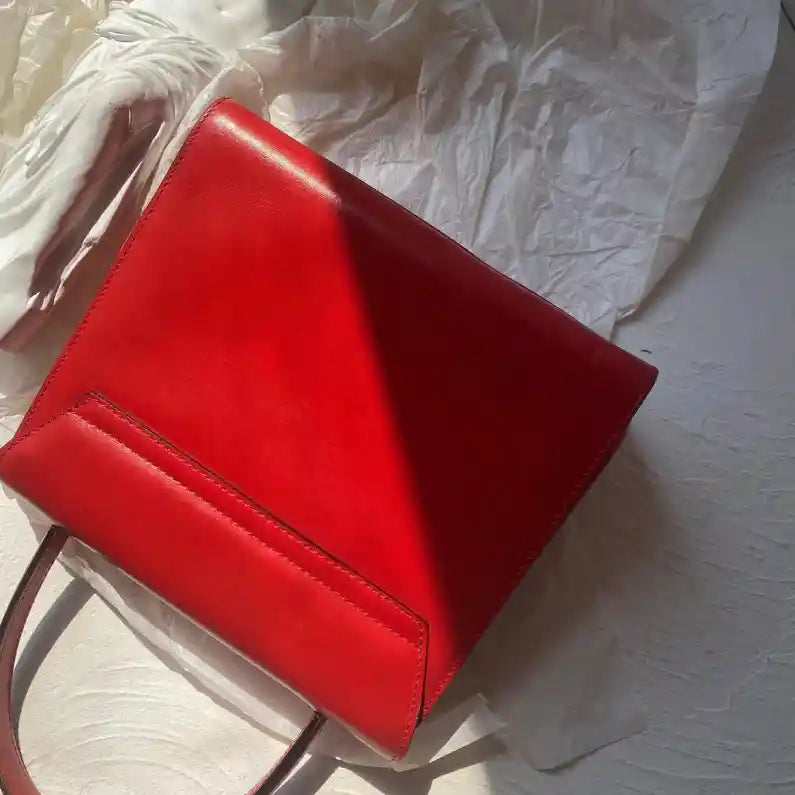 CELINE Mini Kelly Box Leather “Planet” Bag｜Charming Vintage Red 💫