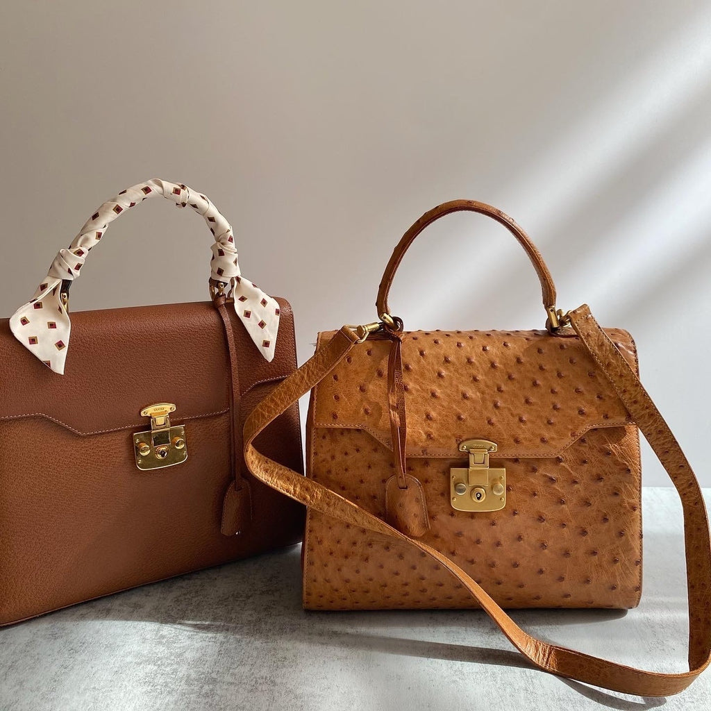 GUCCI Ostrich Leather Kelly Bag in Caramel｜Rare Ostrich Elegance × Statement Occasion Style 🧡