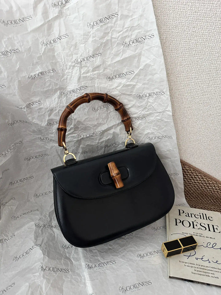 GUCCI Bamboo Top Handle Bag｜Rare Vintage × Timeless Black Elegance 🖤🎋