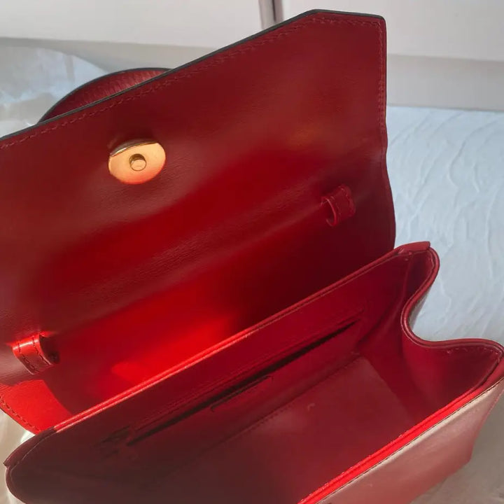 CELINE Mini Kelly Box Leather “Planet” Bag｜Charming Vintage Red 💫